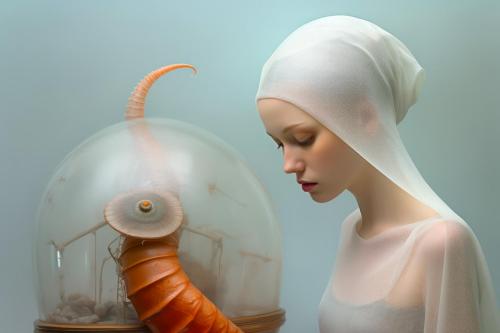 fafione2 an artist standing next to a giant snail with a hat in 550c45ce-9391-4099-94fe-b227e6359e12-1-gigapixel-hq-scale-4 00x@05x